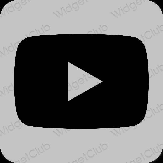 Естетичен сиво Youtube икони на приложения