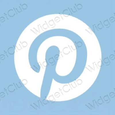 Aesthetic pastel blue Pinterest app icons