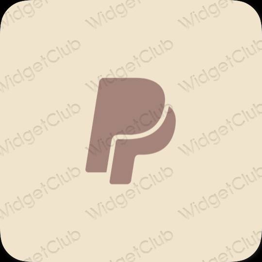 Aesthetic beige Paypal app icons