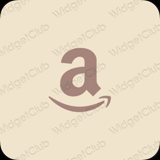 Aesthetic beige Amazon app icons