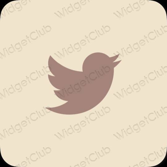 Aesthetic beige Twitter app icons