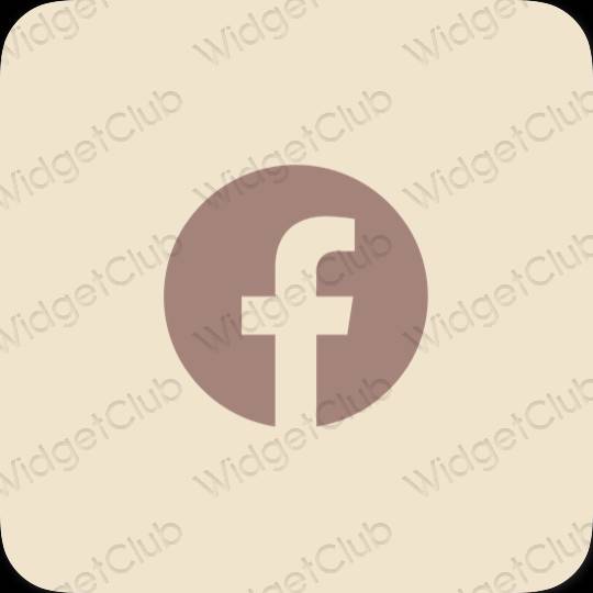 Estetico beige Facebook icone dell'app