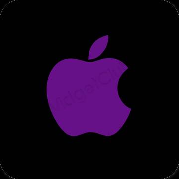 زیبایی شناسی سیاه Apple Store آیکون های برنامه