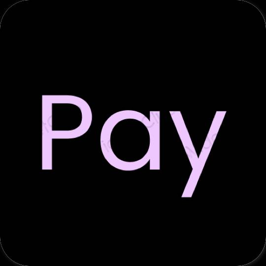 Естетичен черен PayPay икони на приложения