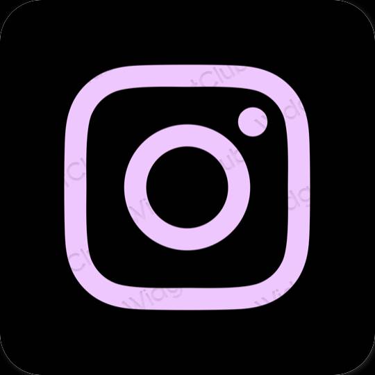 审美的 黑色的 Instagram 应用程序图标