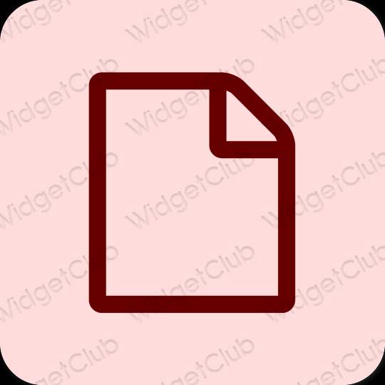 Estetyka pastelowy róż Files ikony aplikacji