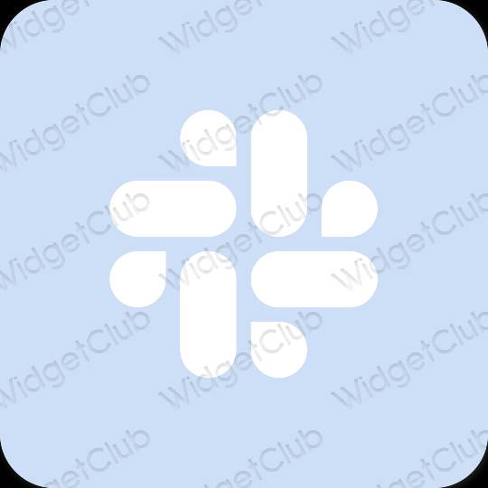 Estetyka pastelowy niebieski Slack ikony aplikacji