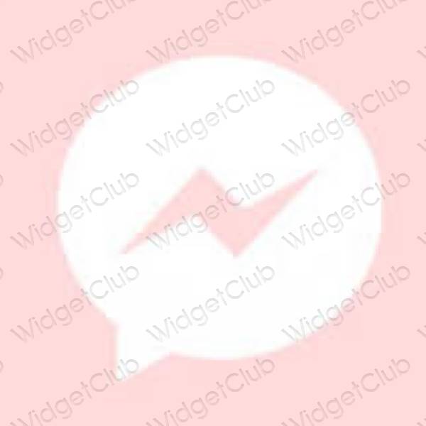 Esthétique rose Messenger icônes d'application