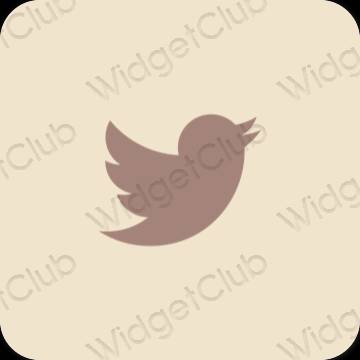 미적인 베이지 Twitter 앱 아이콘