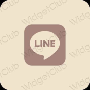 زیبایی شناسی رنگ بژ LINE آیکون های برنامه