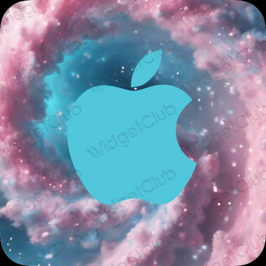 Aesthetic blue Apple Store app icons