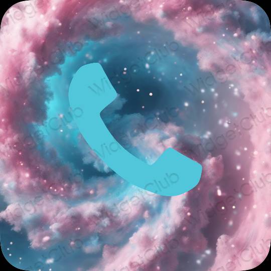 Aesthetic blue Phone app icons
