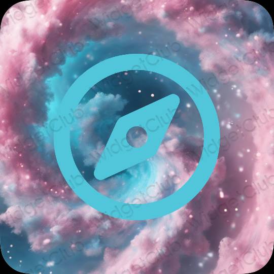 Aesthetic blue Safari app icons