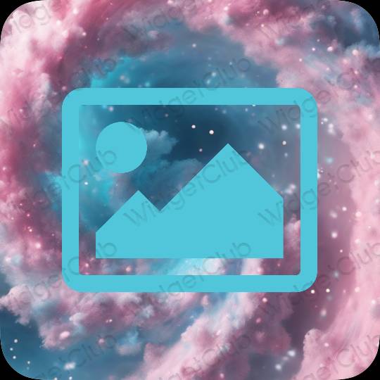 Aesthetic blue Photos app icons