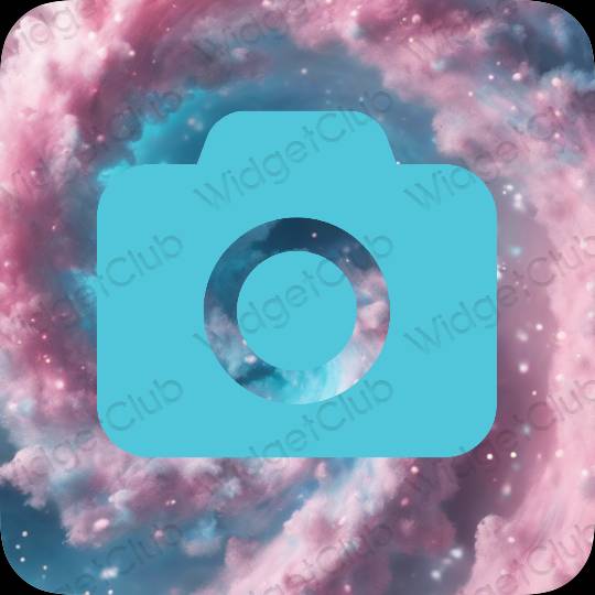 Aesthetic blue Camera app icons