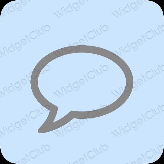 Aesthetic pastel blue Messages app icons