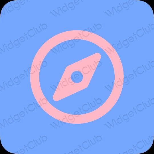 Aesthetic blue Safari app icons