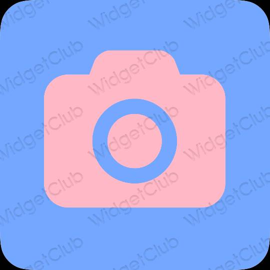 Aesthetic blue Camera app icons