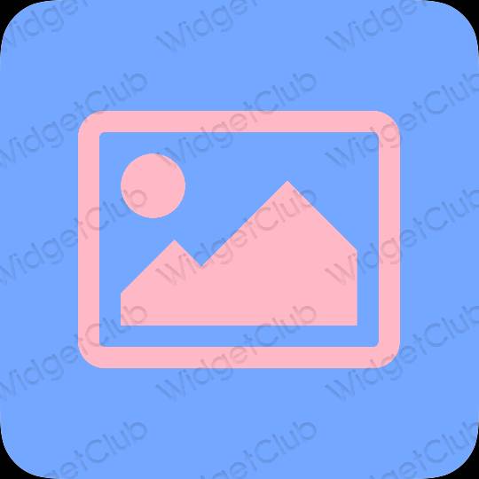 Aesthetic blue Photos app icons