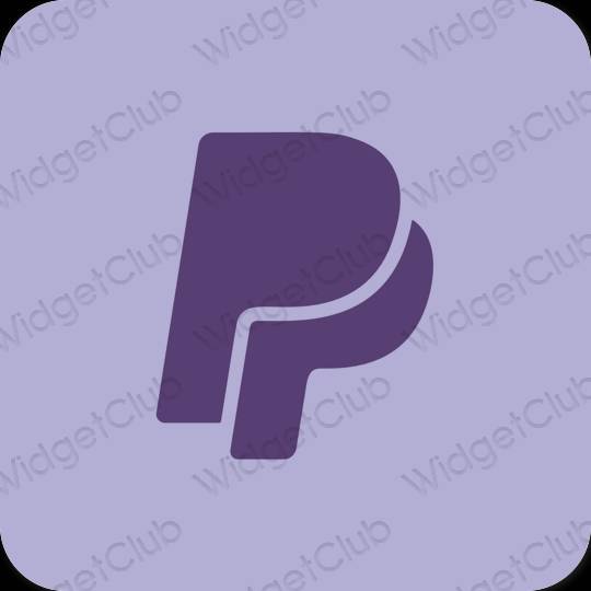 Естетичний фіолетовий Paypal значки програм