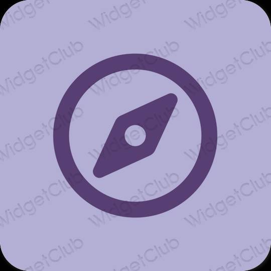 審美的 紫色的 Safari 應用程序圖標