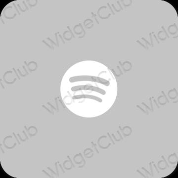 Esthétique grise Spotify icônes d'application