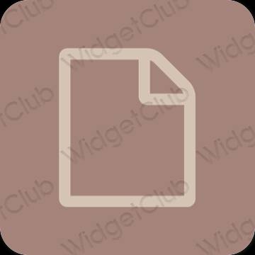 Estetski smeđa Notes ikone aplikacija