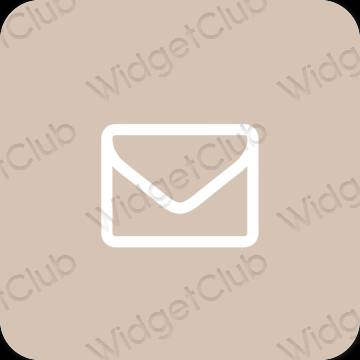 Estetický béžový Mail ikony aplikací