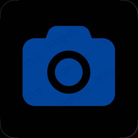 Estetico blu Camera icone dell'app