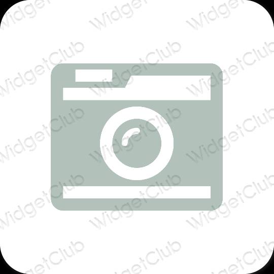 Estético verde Camera ícones de aplicativos