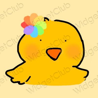 Aesthetic yellow Photos app icons