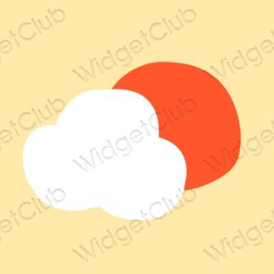Aesthetic orange Weather app icons