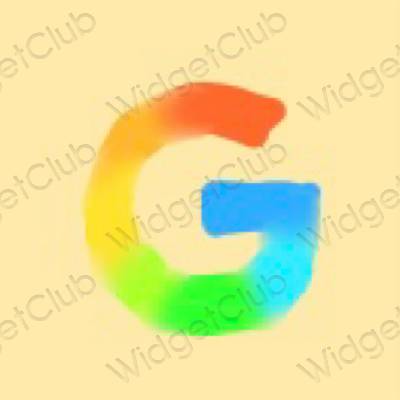 Ესთეტიური ყვითელი Google აპლიკაციის ხატები