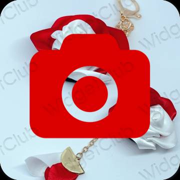 Estetický Červené Camera ikony aplikací