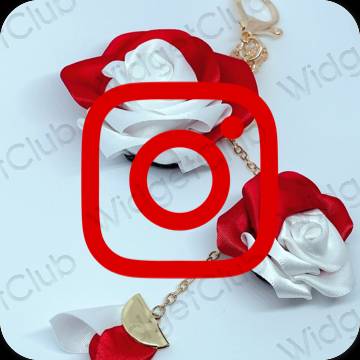 Estetický Červené Instagram ikony aplikací