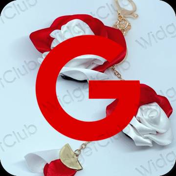 Estetik merah Google ikon aplikasi