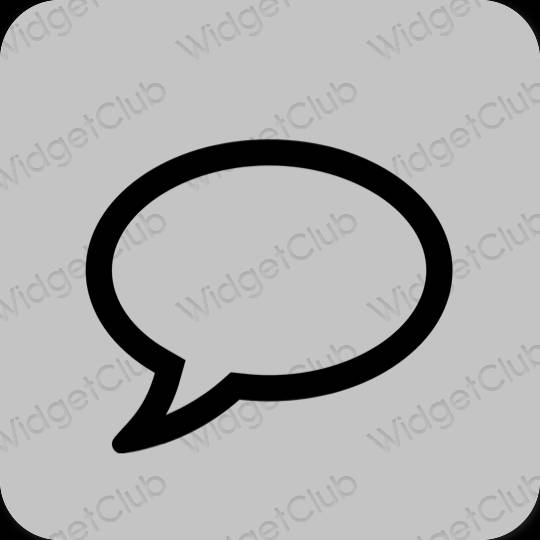 Estetické sivá Messages ikony aplikácií