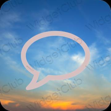 Estetický růžový Messages ikony aplikací