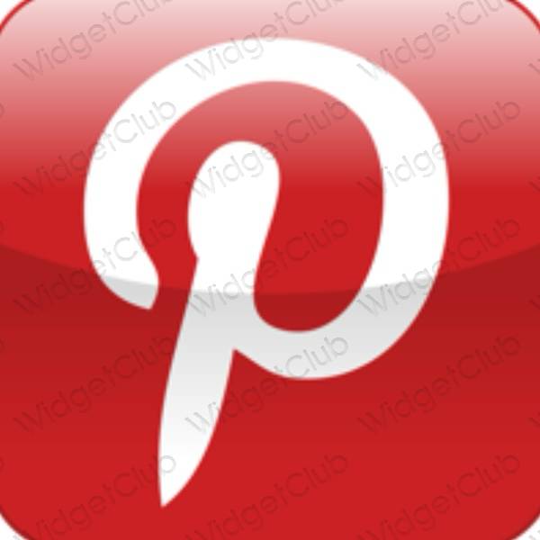 زیبایی شناسی صورتی نئونی Pinterest آیکون های برنامه