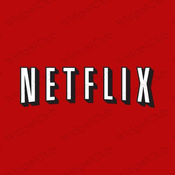 زیبایی شناسی صورتی نئونی Netflix آیکون های برنامه