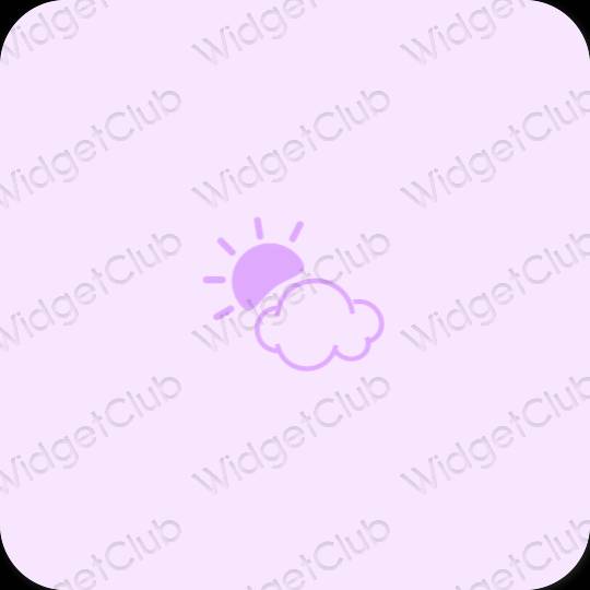 Estetsko vijolična Weather ikone aplikacij