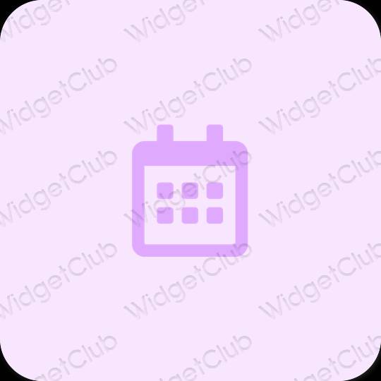 Естетичен лилаво Calendar икони на приложения