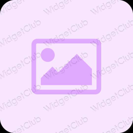 Estetinis violetinė Photos programėlių piktogramos
