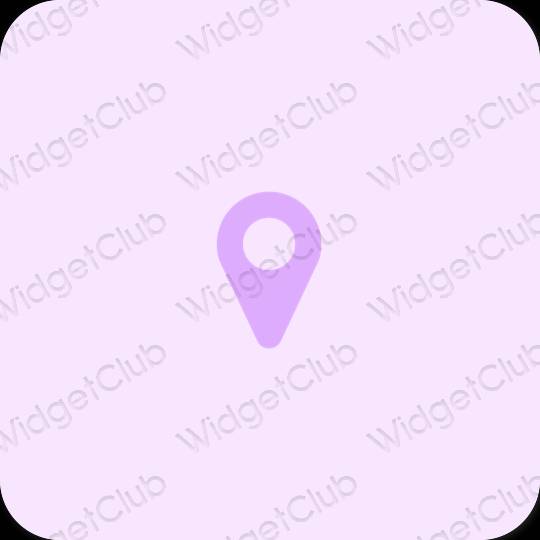 Estetis ungu Map ikon aplikasi