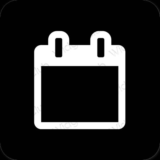 Ästhetisch Schwarz Calendar App-Symbole