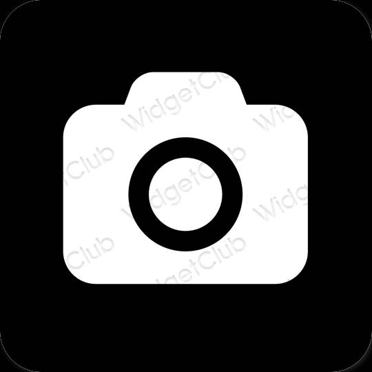 Estético negro Camera iconos de aplicaciones