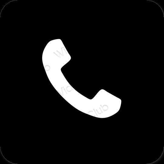 Estetis hitam Phone ikon aplikasi