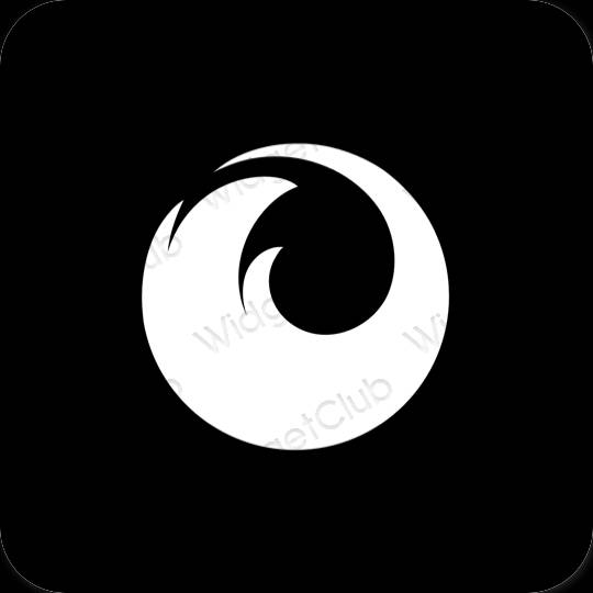 Estetik siyah Simeji uygulama simgeleri