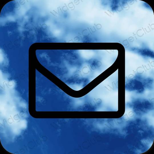 Ästhetisch Schwarz Mail App-Symbole