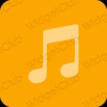 Estetic portocale Apple Music pictogramele aplicației